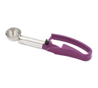 Vollrath #40 0.72 oz Extended-Length Stainless Steel Disher with Orchid Squeeze Handle