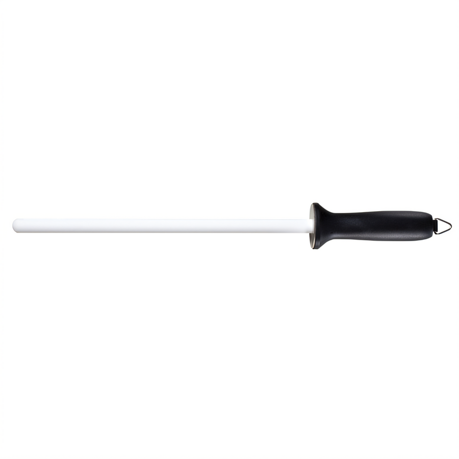 Product image #1 for Mercer Culinary 12-Inch Ceramic Honing Steel Sharpener with Black Nylon Handle and Hanging Ring
