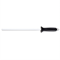 Mercer Culinary 12-Inch Ceramic Honing Steel Sharpener with Black Nylon Handle and Hanging Ring