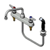 Thumbnail image #1 for T&S Brass B-1172 8-Inch Centers Deck-Mount Workboard Faucet with 8-Inch Swing Spout and 4-Foot Side Spray