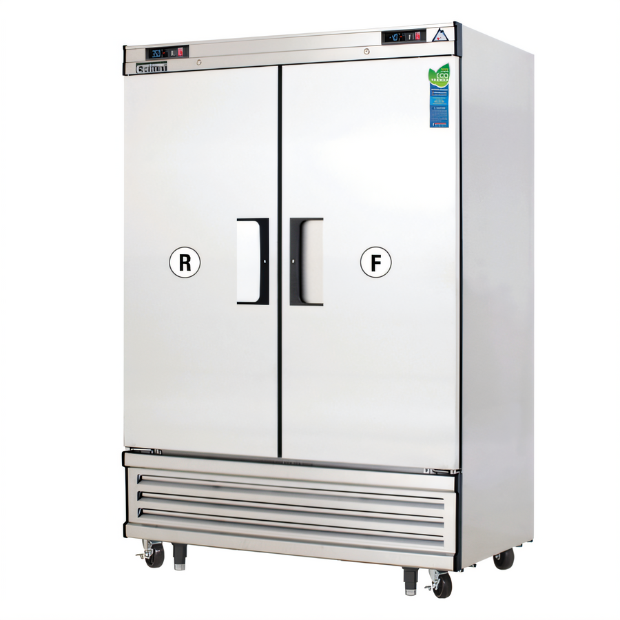 Product image #1 for Everest Refrigeration 2-Section Dual Temperature Reach-In Refrigerator/Freezer Combo, 48 Cu. Ft., Stainless Steel