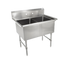 Thumbnail image #1 for John Boos B Series 2-Compartment Stainless Steel Commercial Sink with Legs, 14-Inch Deep Bowls