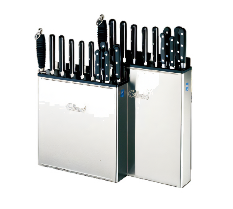 Product image #1 for Edlund 12-Slot Stainless Steel Knife Rack with 14-Inch Skirt and Pop-Out Inserts