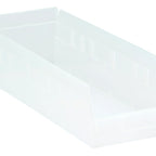 Thumbnail image #1 for Quantum QSB104CL Clear Nesting Shelf Bin, Polypropylene, 6-5/8"W x 17-7/8"L x 4"H, 7 Divider Slots Case of 20