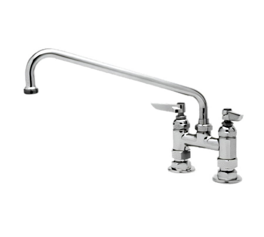Product image #1 for T&S Brass B-0227-M 4-Inch Center Deck Mount Mixing Faucet with 8-Inch Swing Nozzle