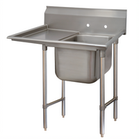 Advance Tabco Regaline 1-Compartment Stainless Steel Sink with Left-Hand Drainboard and Open Frame Base, 24