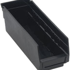 Thumbnail image #1 for Quantum QSB101CO Conductive Nesting Shelf Bin, Black, 11-5/8"W x 4-1/8"D x 4"H, 7 Divider Slots, Rear Hanglock, Molded-In Label Holder
