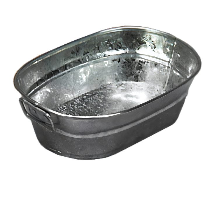 Product image #1 for American Metalcraft 32 oz. Oval Galvanized Tin Cooling Tub with Side Handles