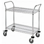 Thumbnail image #1 for Quantum WRC-2448P-2 2-Shelf Open-Base Utility Bus Cart, 48 x 24 in, 1,200-lb Capacity, Green Epoxy Finish