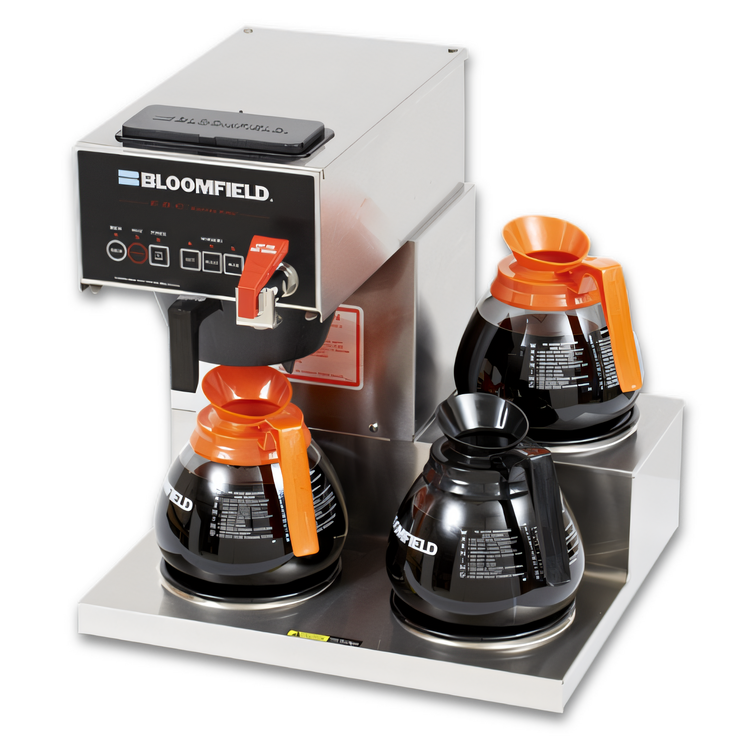 Product image #1 for Bloomfield E.B.C. Three-Warmer Stepped Right Automatic Coffee Brewer with Hot Water Faucet, 120V