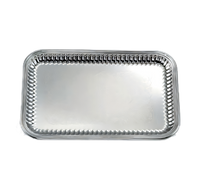 Vollrath Esquire Rectangular Fluted Stainless Steel Serving Tray, 14-1/4 x 21 Inch, Mirror Finish