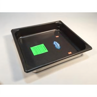 Henny Penny 2/3 GN Solid Hotel Pan, 12 x 14 x 2-1/2 Inch, Coated Stainless Steel, Sparkling Black