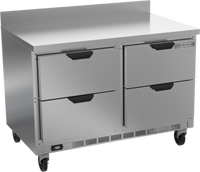 Beverage-Air 48-Inch Two-Section Worktop Freezer with 4 Drawers, Stainless Steel Front, Rear-Mounted Self-Contained Refrigeration
