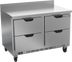 Thumbnail image #1 for Beverage-Air 48-Inch Two-Section Worktop Freezer with 4 Drawers, Stainless Steel Front, Rear-Mounted Self-Contained Refrigeration