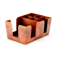 American Metalcraft 6-Compartment Antique Copper Bar Garnish Caddy