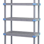 Thumbnail image #1 for Quantum Millenia QP244886VS-5 48"W x 24"D x 86"H Gray Polymer Stationary Starter Shelving Unit, 5 Open Grid Shelves