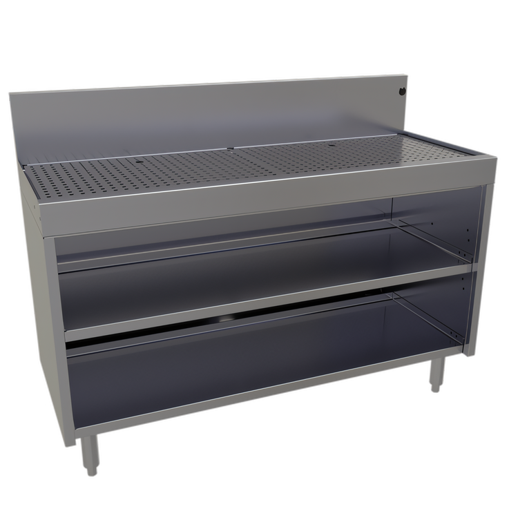 Product image #1 for Glastender Stainless Steel Freestanding Underbar Drainboard Cabinet Base, Open Front, 48 Inch Wide x 19 Inch Deep