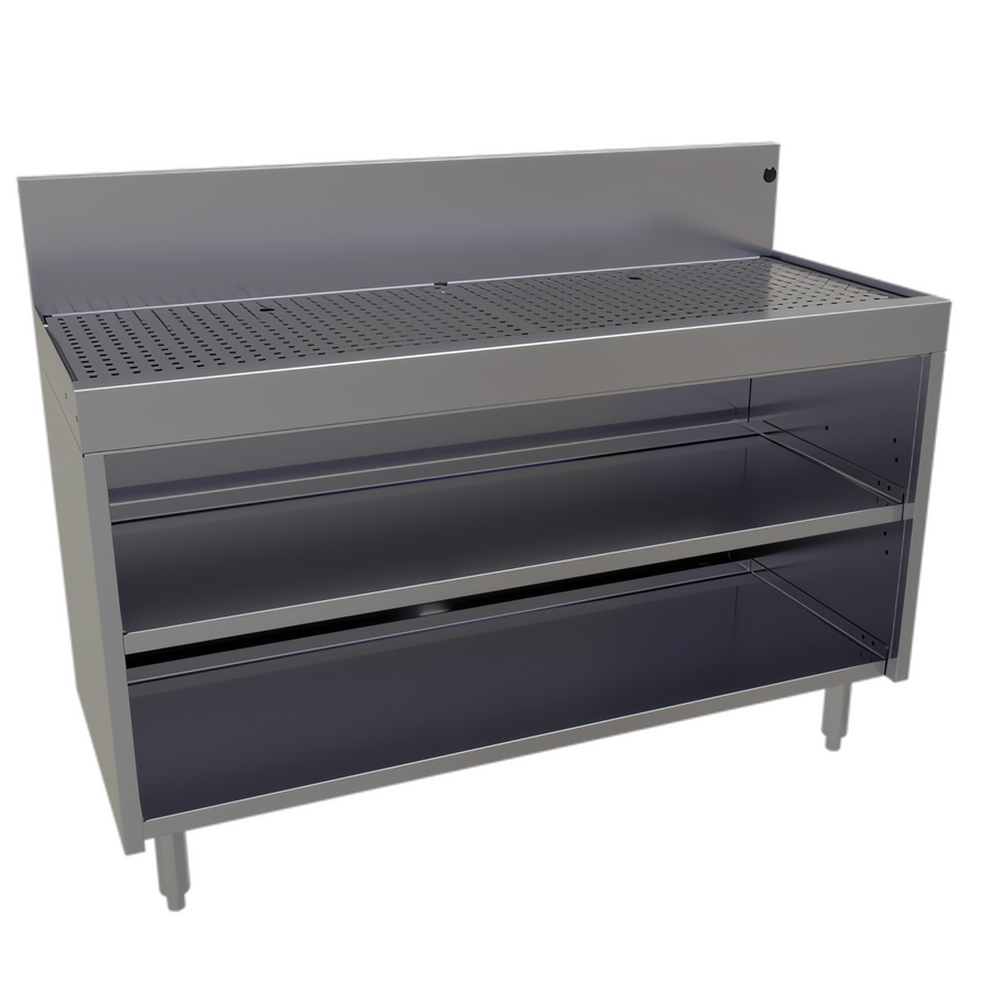 Product image #1 for Glastender Stainless Steel Freestanding Underbar Drainboard Cabinet Base, Open Front, 48 Inch Wide x 19 Inch Deep