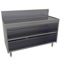 Glastender Stainless Steel Freestanding Underbar Drainboard Cabinet Base, Open Front, 48 Inch Wide x 19 Inch Deep