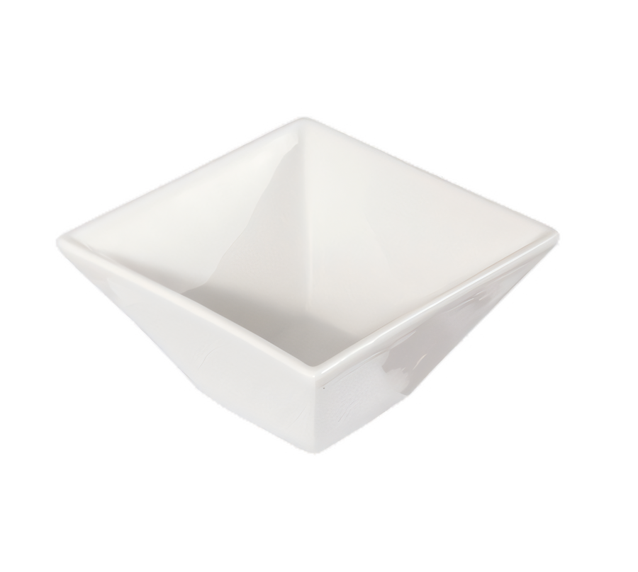 Product image #1 for Crestware Quattro 8-Inch Square Trumpet Bowl, 58 oz, Pearl White Ceramic