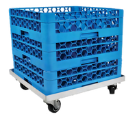 John Boos Aluminum Open-Frame Single-Stack Glass Rack Dolly for 20 x 20 Inch Racks