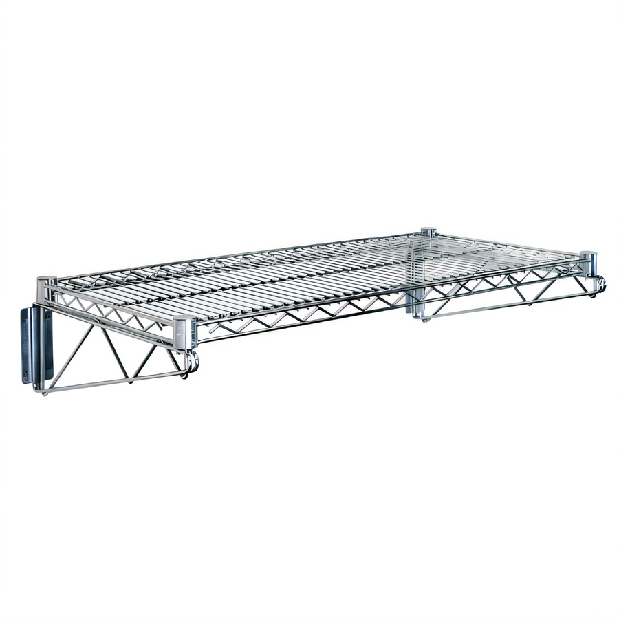 Product image #1 for Quantum Wall-Mount Cantilever Wire Shelf, 54 x 18 Inches, Gray Epoxy Antimicrobial Finish