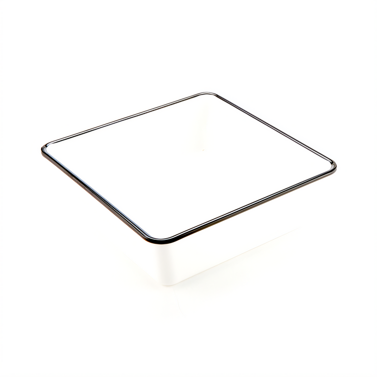 Product image #1 for American Metalcraft Endurance 9-3/4 Inch Square Melamine Serving Bowl, 98 oz., White with Black Rim