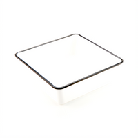 American Metalcraft Endurance 9-3/4 Inch Square Melamine Serving Bowl, 98 oz., White with Black Rim
