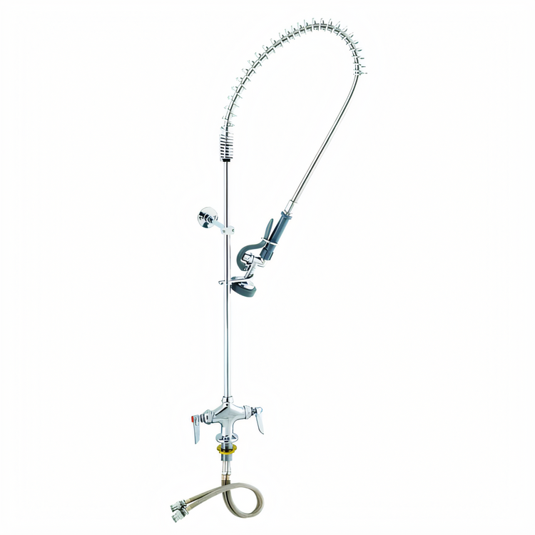 Product image #1 for T&S EasyInstall Single Hole Deck Mount Pre-Rinse Mixing Faucet with 44-Inch Hose and 1.15 GPM Spray Valve