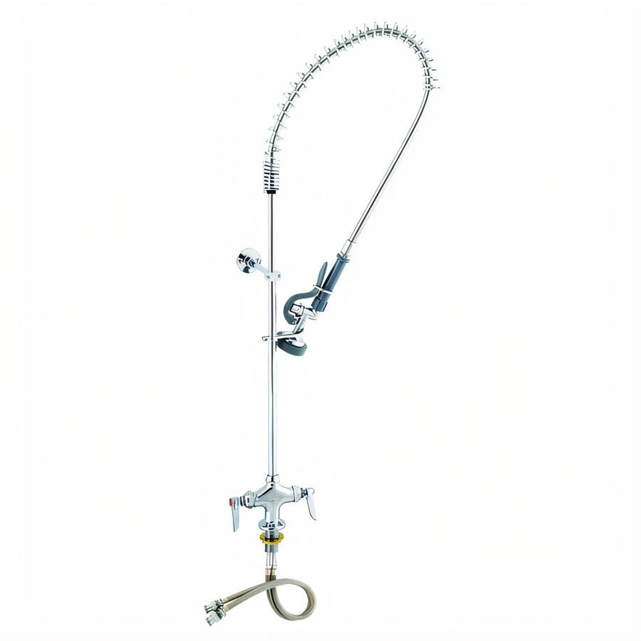 Product image #1 for T&S EasyInstall Single Hole Deck Mount Pre-Rinse Mixing Faucet with 44-Inch Hose and 1.15 GPM Spray Valve