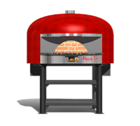 Marra Forni NP150W Neapolitan Round Wood-Fired Pizza Oven with Brick Deck and Stand