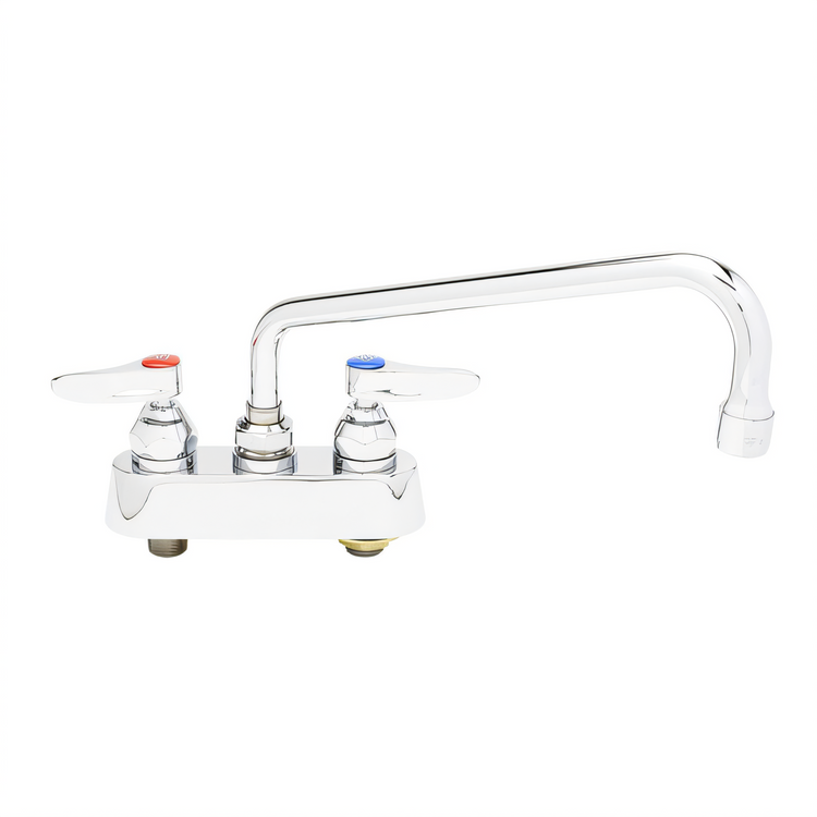 Product image #1 for T&S Brass B-1112-M Deck-Mounted Workboard Faucet with 10-Inch Swing Nozzle, 4-Inch Centers