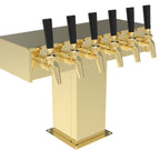 Thumbnail image #1 for Perlick Corporation 3780-5BTF 5-Faucet Air-Cooled Countertop Tee Beer Tower, Stainless Steel with Tarnish-Free Brass Finish
