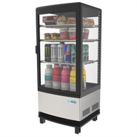 KoolMore 17-Inch Countertop Self-Service Refrigerated Display Case, 3 Cu. Ft., Stainless Steel