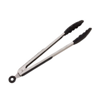Crestware 12-Inch Black Silicone Food Tongs