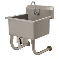 Advance Tabco Wall Mounted Knee-Operated Stainless Steel Service Sink with Gooseneck Faucet