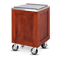 Executive Series Mobile Ice Cart, 200-Lb Capacity, Maple Wood Exterior, Stainless Steel Interior