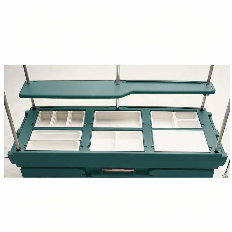 Product image #1 for Cambro CamKiosk 6-Pan Well Grab-and-Go Food Cart, No Roof, Granite Green