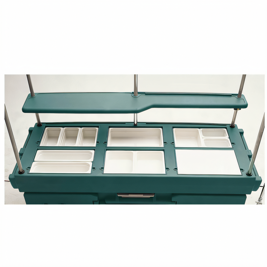 Product image #1 for Cambro CamKiosk 6-Pan Well Grab-and-Go Food Cart, No Roof, Granite Green