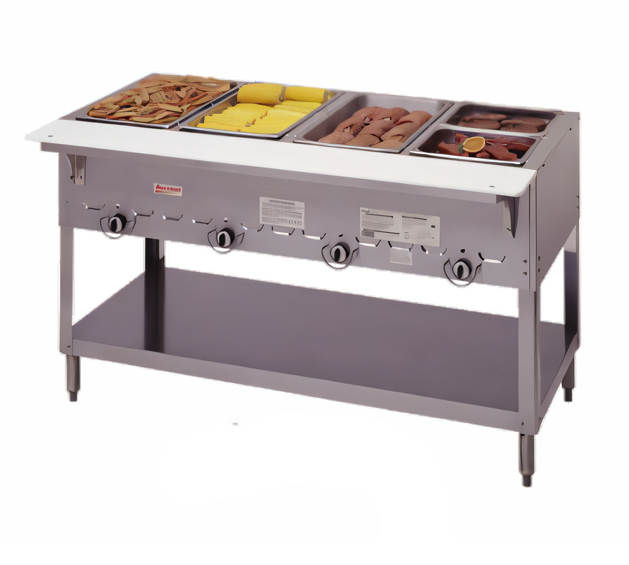 Product image #1 for Aerohot 5-Well Gas Steam Table Hot Food Unit with Open Base and Carving Board