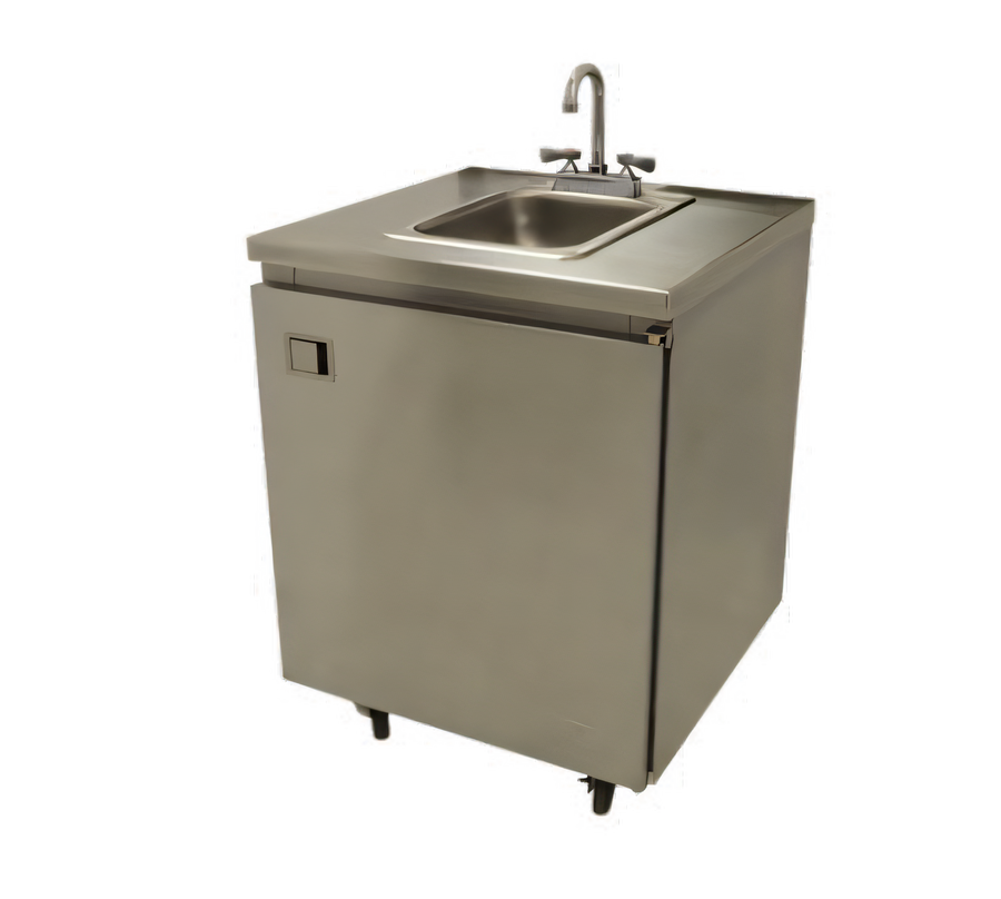 Product image #1 for Advance Tabco 26-Inch Stainless Steel Self-Contained Mobile Hand Sink with Hot & Cold Water