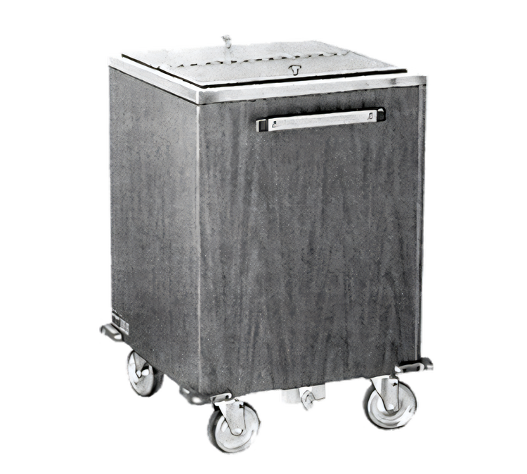 Product image #1 for Mobile Insulated Ice Cart with Stainless Steel Top and Sliding Lid, 200 lb Capacity, Laminate Exterior