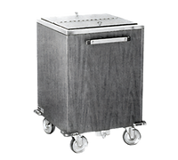 Mobile Insulated Ice Cart with Stainless Steel Top and Sliding Lid, 200 lb Capacity, Laminate Exterior