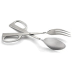 Thumbnail image #1 for Omcan USA 80426 10-Inch Stainless Steel Salad Scissor Tongs with Spoon and Fork Ends Case of 12