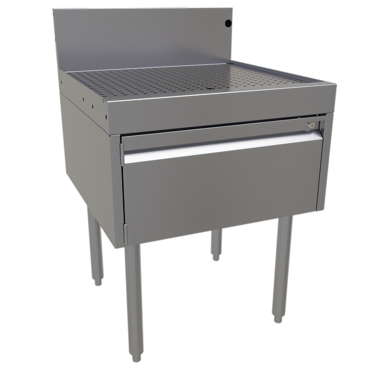 Product image #1 for Glastender Underbar Drainboard Half Cabinet with Door, 24-Inch Wide x 24-Inch Deep, Stainless Steel