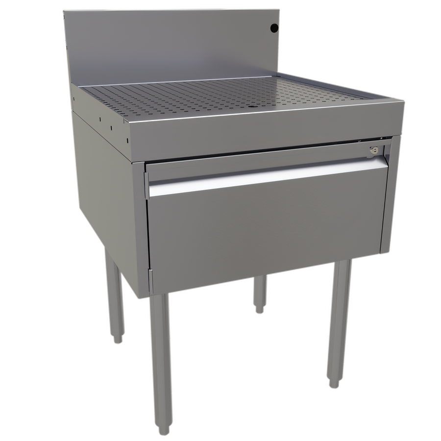 Product image #1 for Glastender Underbar Drainboard Half Cabinet with Door, 24-Inch Wide x 24-Inch Deep, Stainless Steel