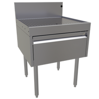 Glastender Underbar Drainboard Half Cabinet with Door, 24-Inch Wide x 24-Inch Deep, Stainless Steel