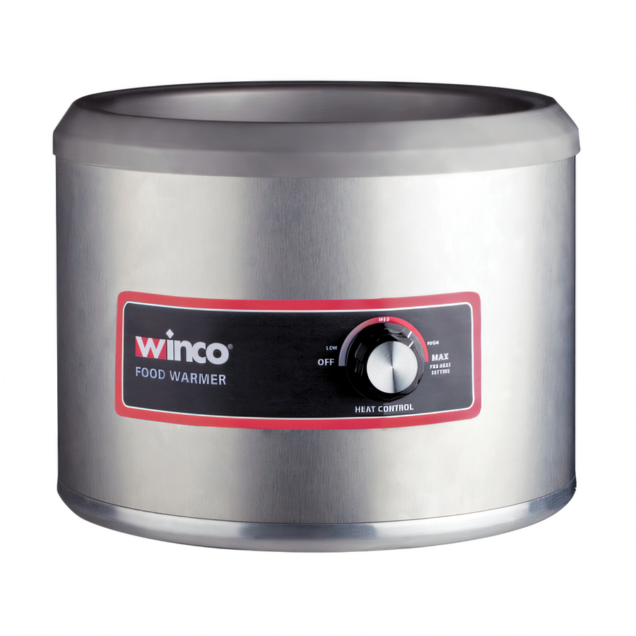 Product image #1 for Winco Electric Round 11 Qt Countertop Food Warmer, Wet Well, Stainless Steel