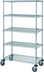 Thumbnail image #1 for Quantum 36 x 18 x 80-Inch Mobile Wire Shelving Cart with 5 Shelves, Chrome-Plated Finish