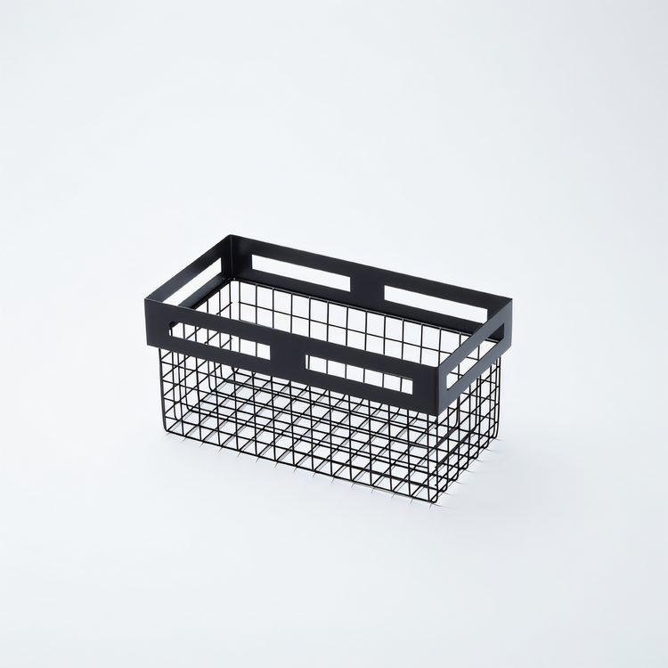 Product image #1 for American Metalcraft Twilight Rectangular Nestable Black Metal Serving Basket, 12-1/2 x 6-1/2 x 6 Inches